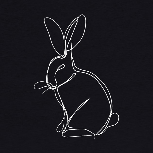 Bunny Rabbit Art | Minimalist line art illustration 2 by Jumitu-Art